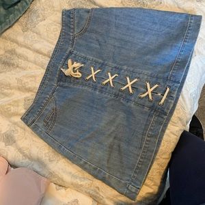 Jean mini skirt
